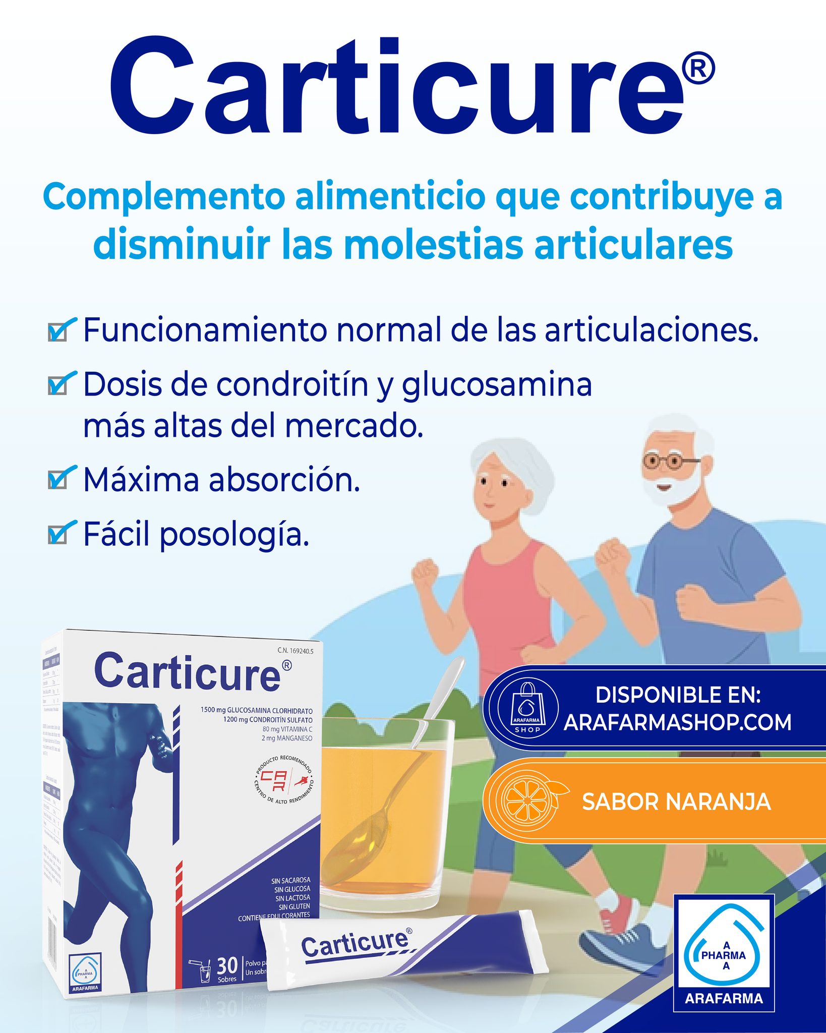 Cartiure es un complemento alimenticio que contribuye a disminuir las molestias articulares gracias a sus componentes.

Disponible en arafarmashop.com.

#carticure #articulaciones #artrosis #arafarma #arafarmacontigo #deporte #dolorarticular #dolorarticulaciones
